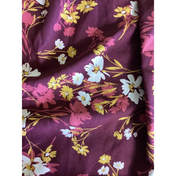 Isabel Maternity Women Burgundy Floral Short/SL Maternity Dress Medium EUC - Picture 6 of 10